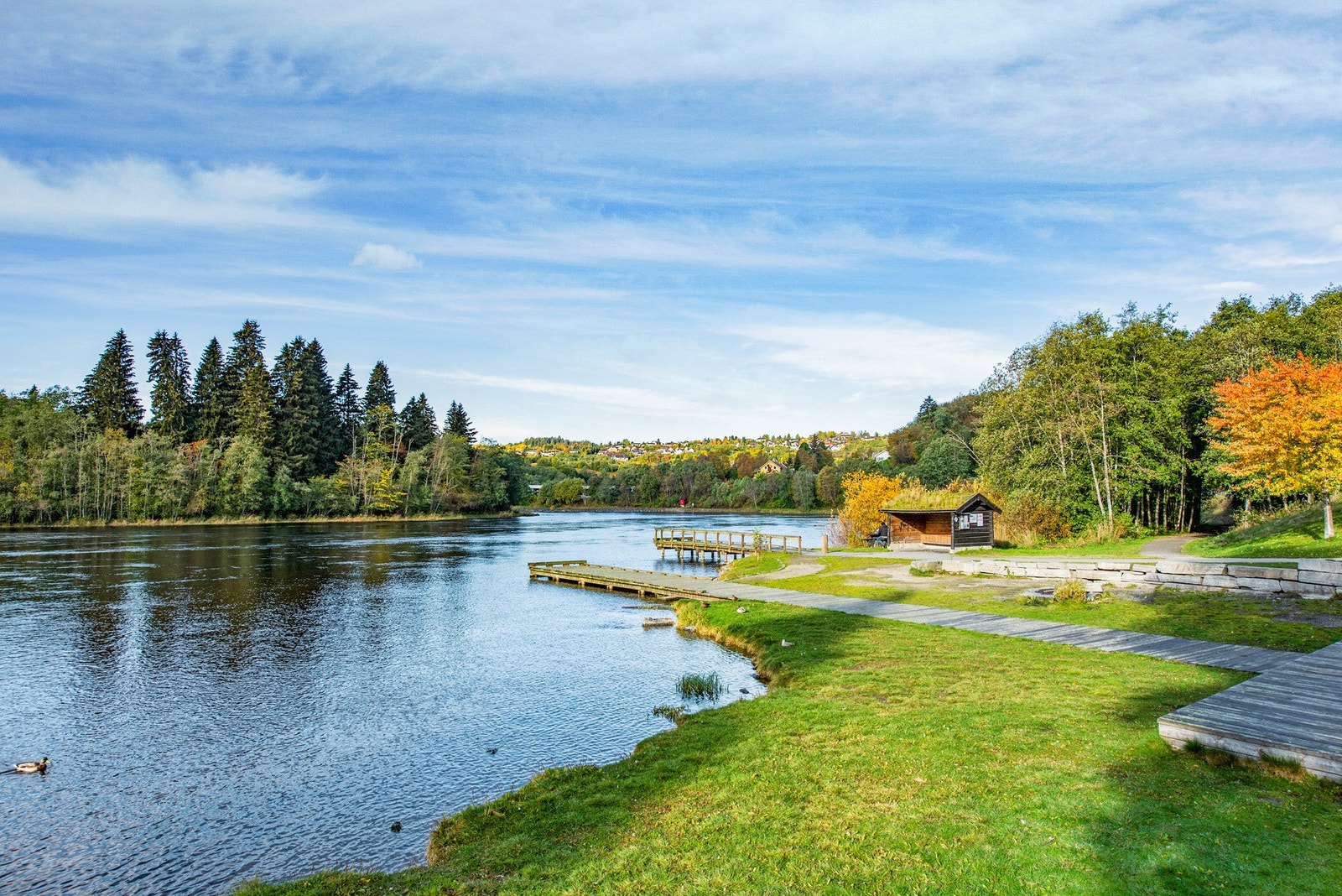 Langs Nidelven er det mange flotte gangstier som er godt egnet til løpetrening og/eller søndagsturer i godt selskap. Galleribilde