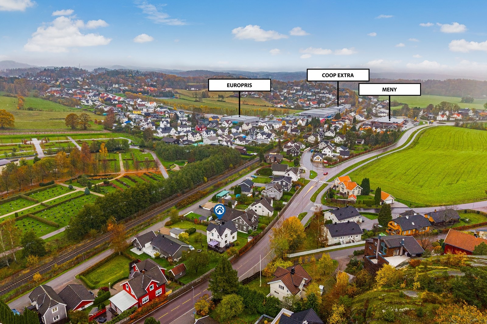 Kort gangavstand til flere matbutikker, apotek og leketøybutikk Galleribilde