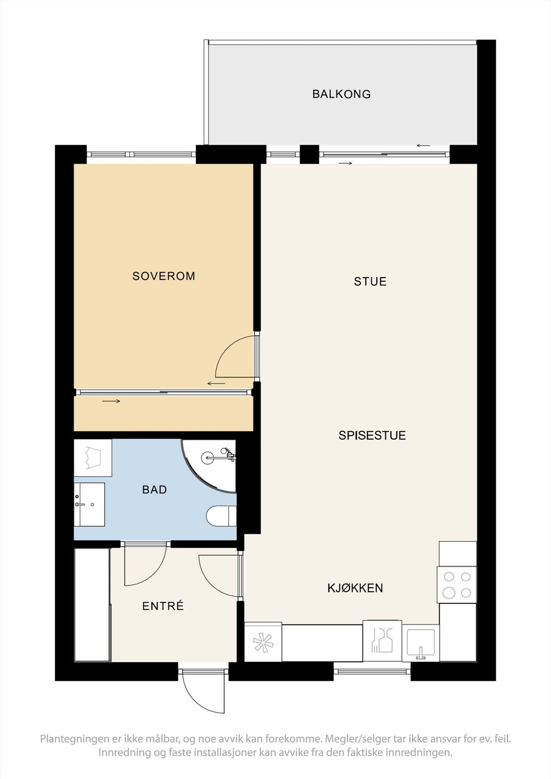 Plantegning av leiligheten- 4. etasje Galleribilde