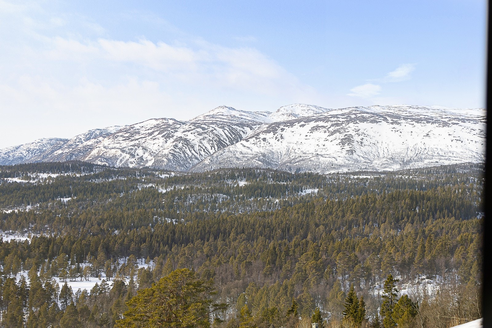 Nydelig utsikt mot vest og Raulandsfjell. Eiendommen har en helt eventyrlig og snøsikker plassering hele 909 meter over havet Galleribilde