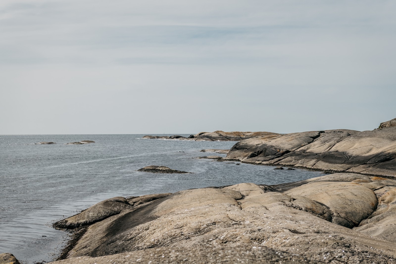 Nydelige glattskurte svaberg Galleribilde