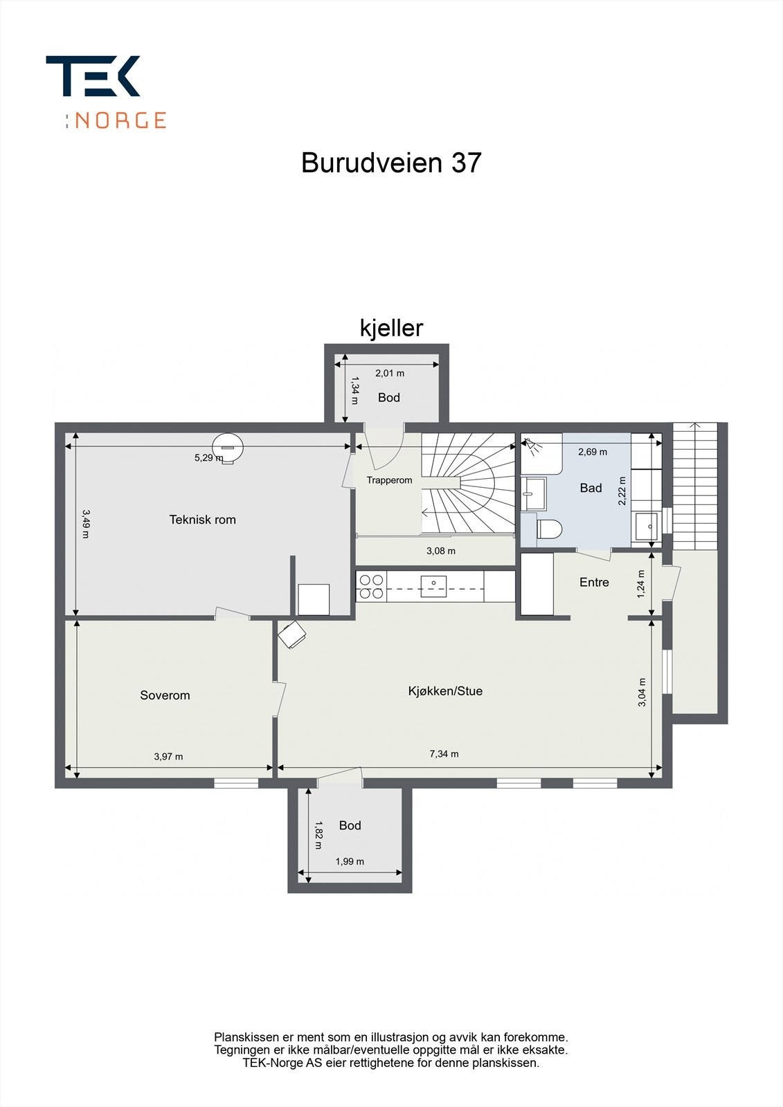 Plantegning - Kjeller. etasje Galleribilde