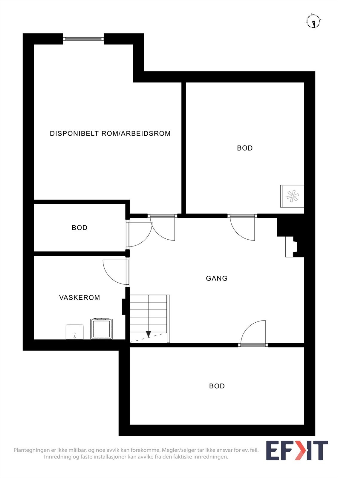 Plantegning kjeller etasjen. Galleribilde