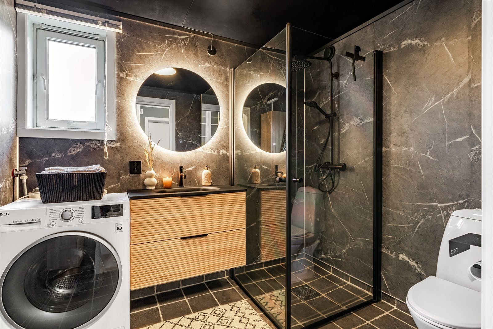 Badet i leiligheten ble pusset opp i 2025. Galleribilde