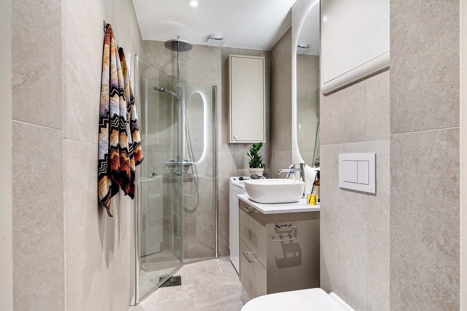 Det er opplegg for vaskemaskin. Galleribilde