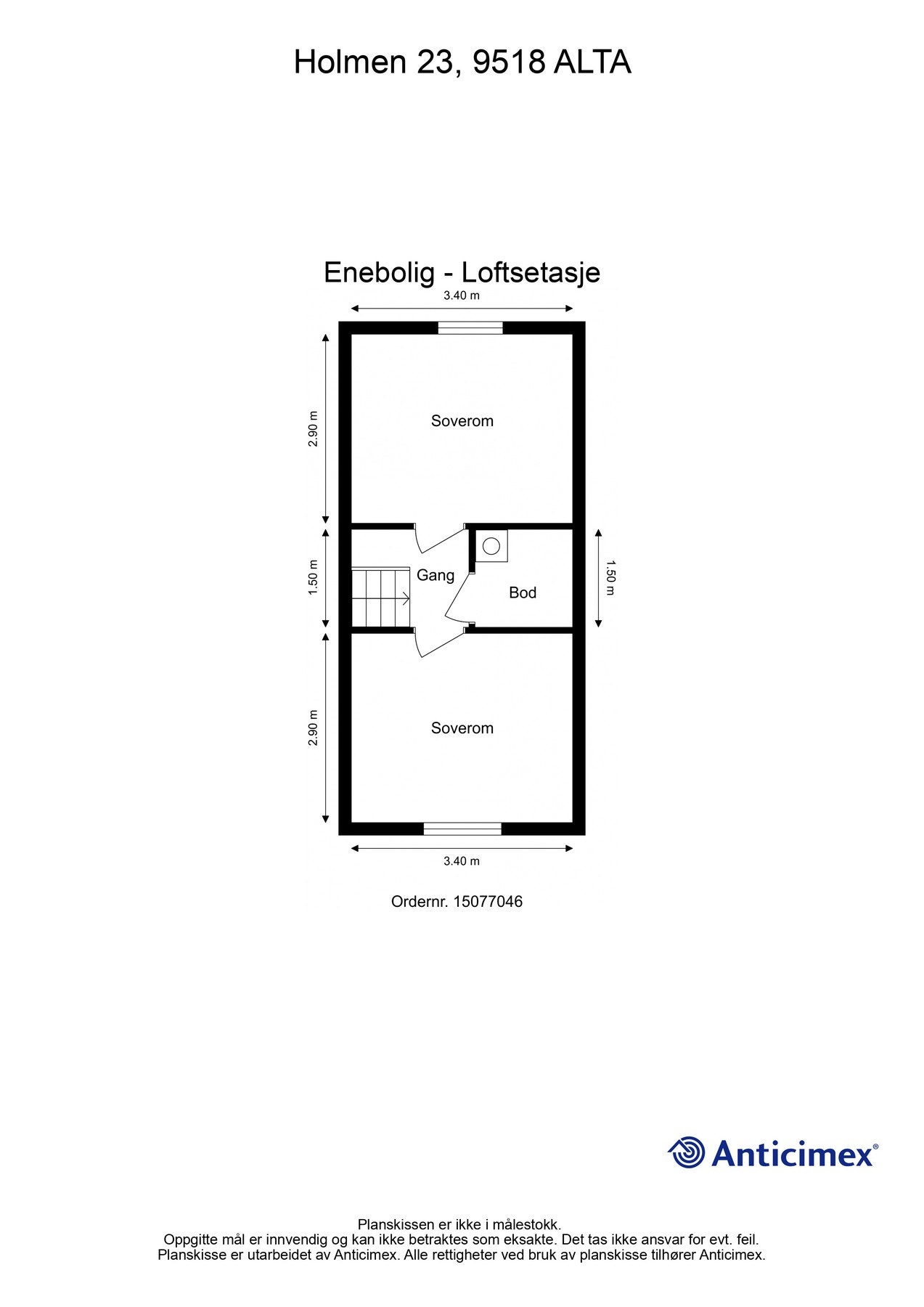 Plantegning loftsetasje. Galleribilde