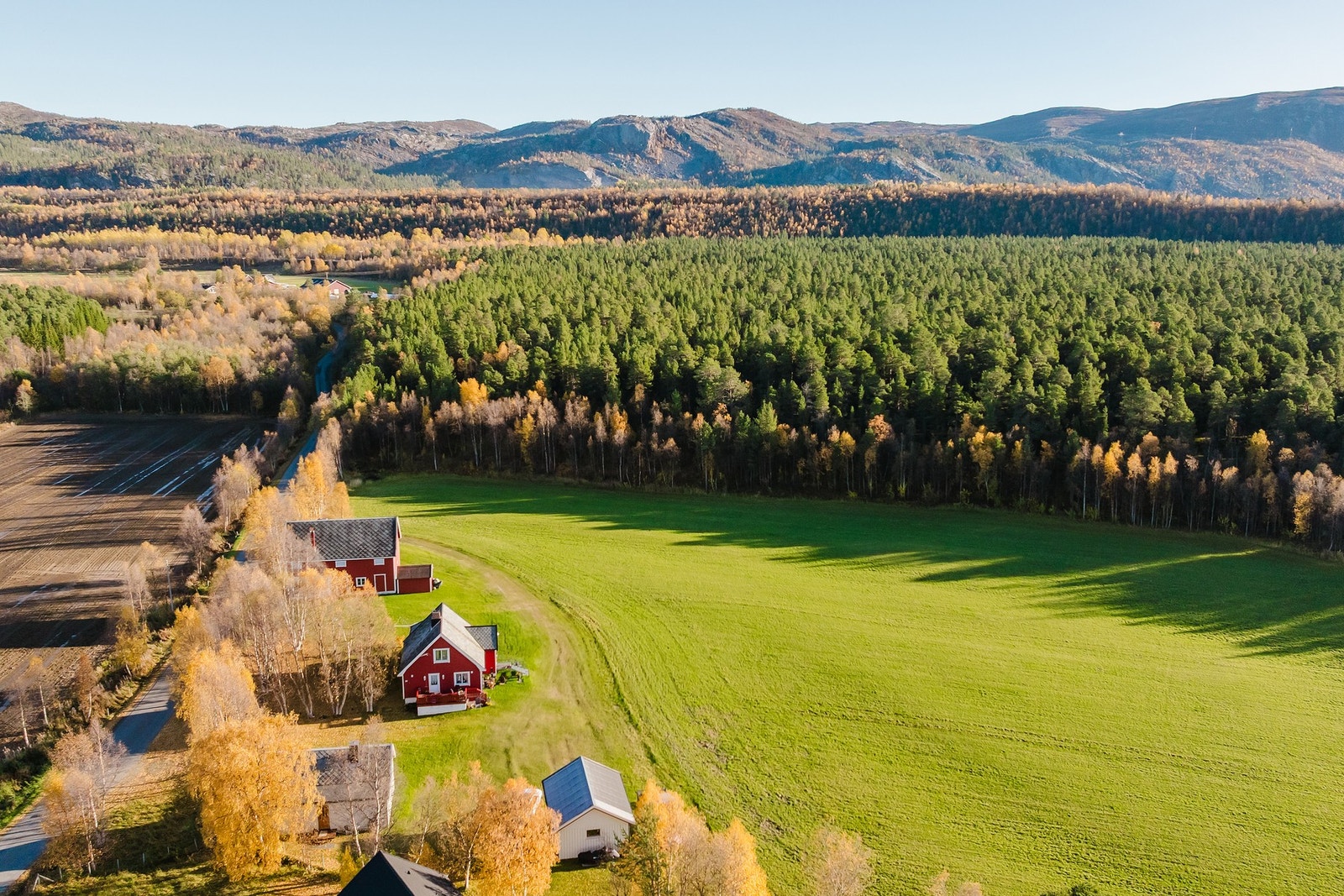 Eiendommen består av 50,8 mål med fulldyrka jord. Galleribilde