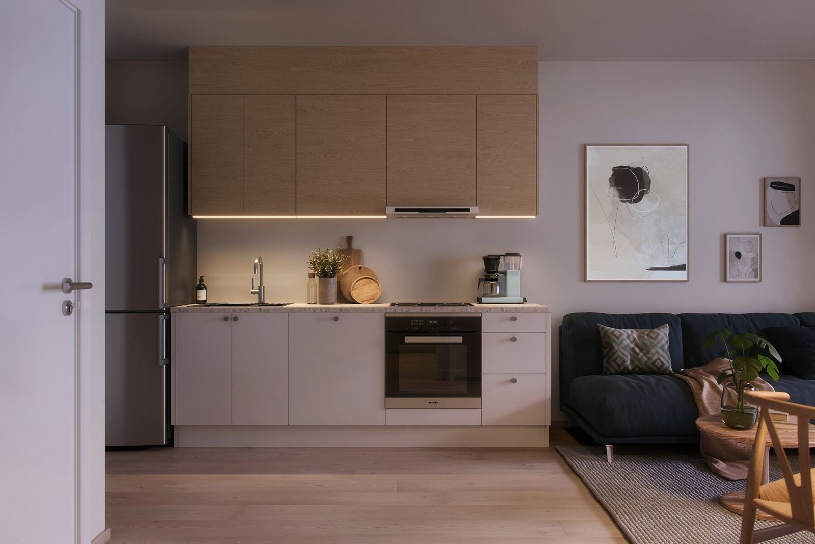 Kjøkkeninnredning fra kvalitetsleverandøren HTH. Hvitevarer medfølger ikke. (Illustrasjon - avvik kan forekomme). Galleribilde