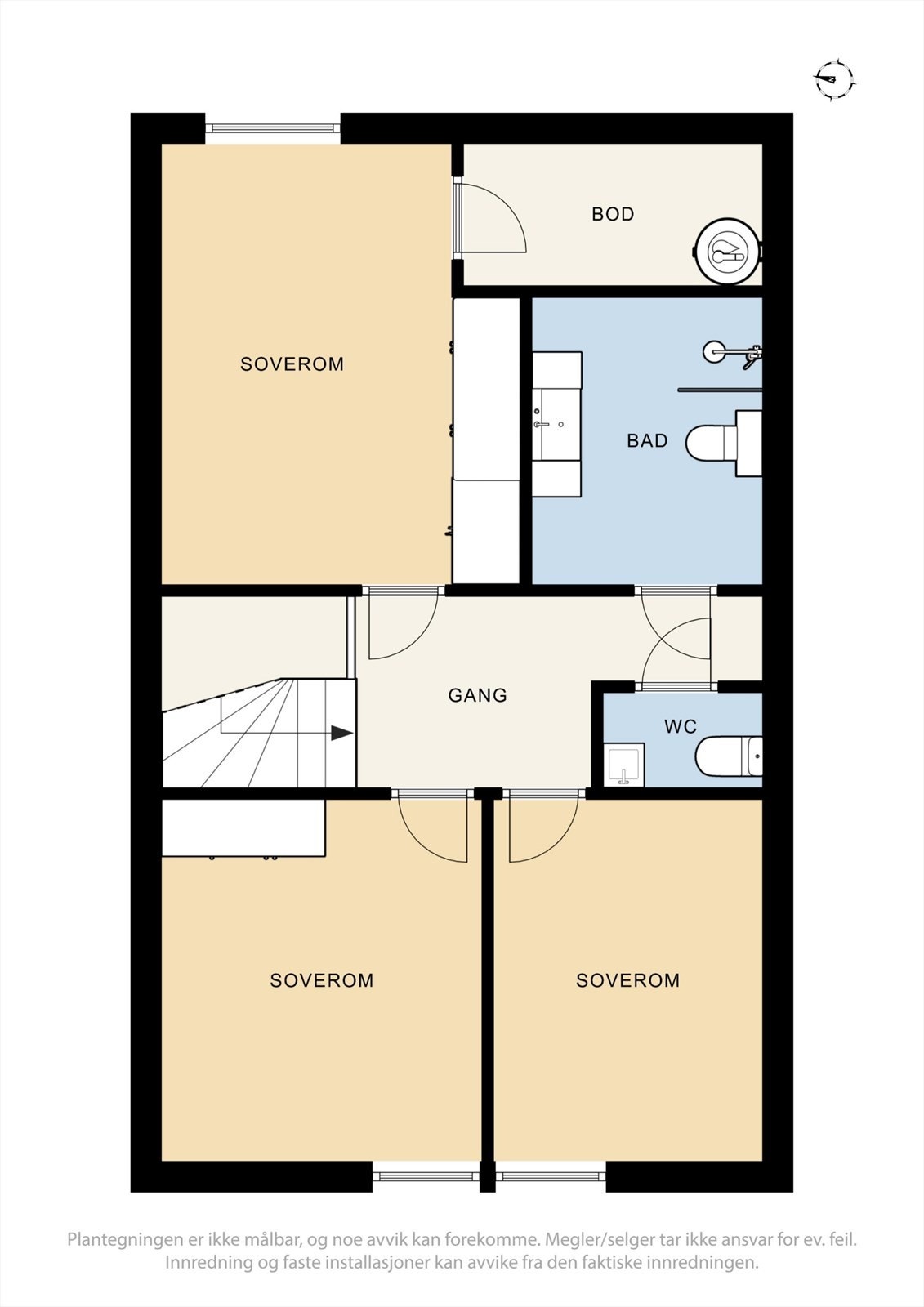 Plantegning - Loftsetasje. Galleribilde
