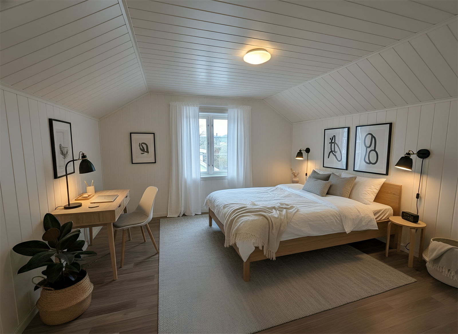 Soverom i 2. etasje med skråhimling. Galleribilde