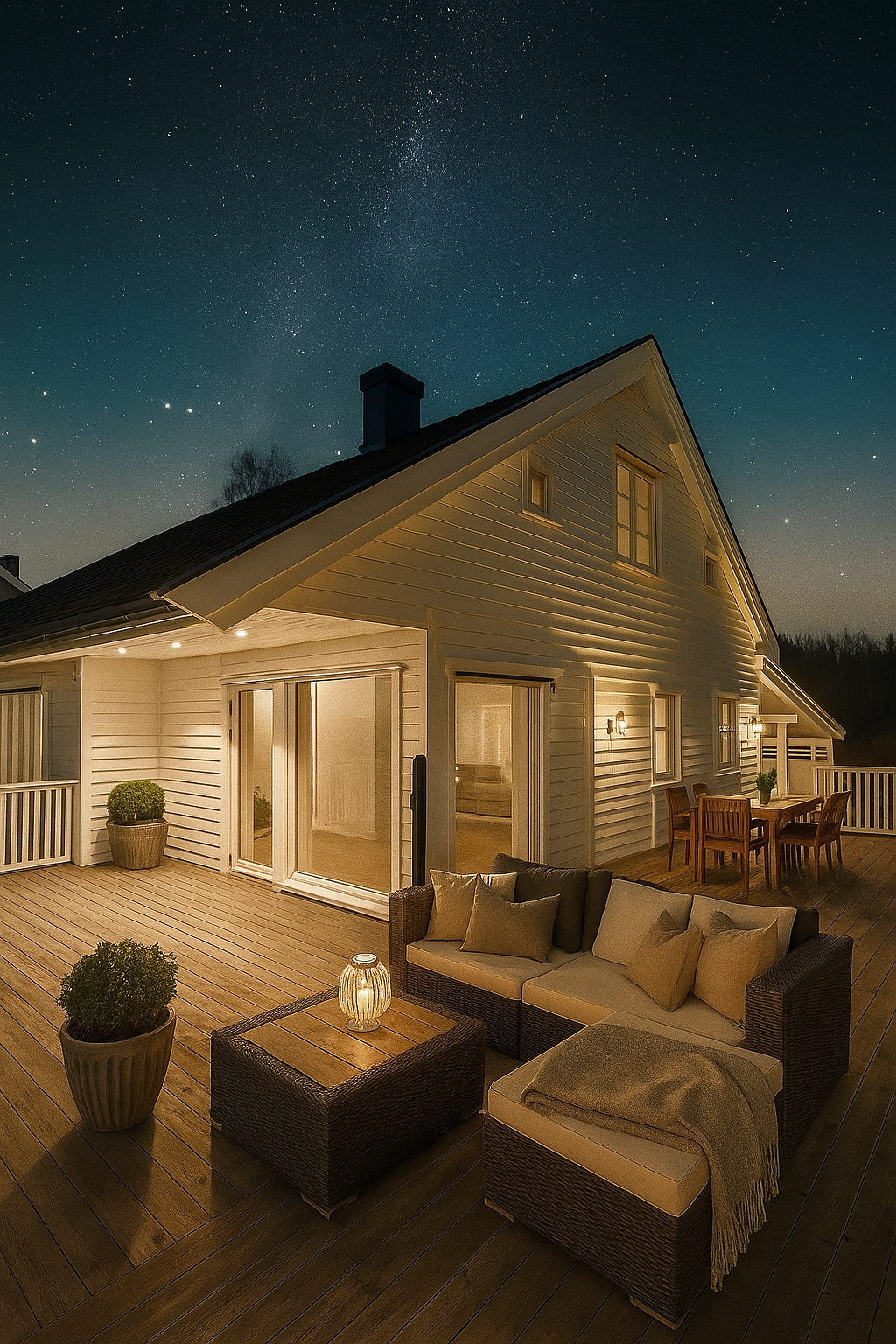 Illustrasjonsfoto: flott utendørs på kvelden. Galleribilde