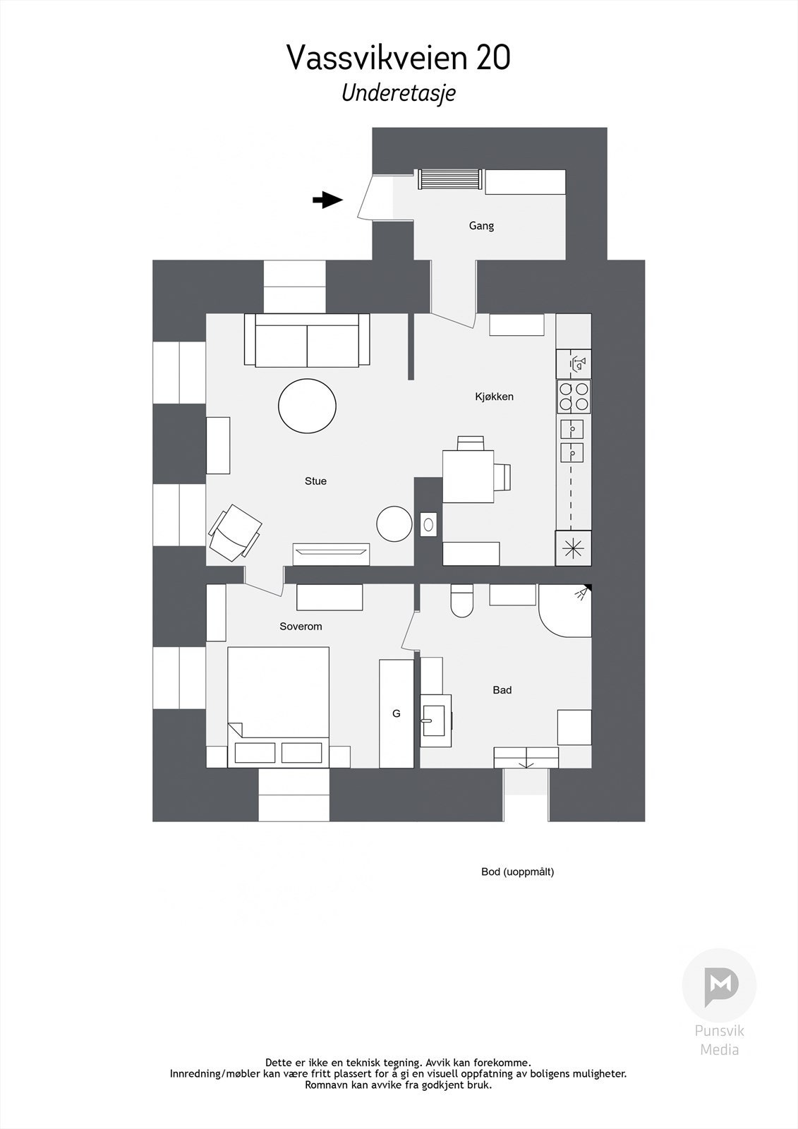 Plantegning underetasje Galleribilde