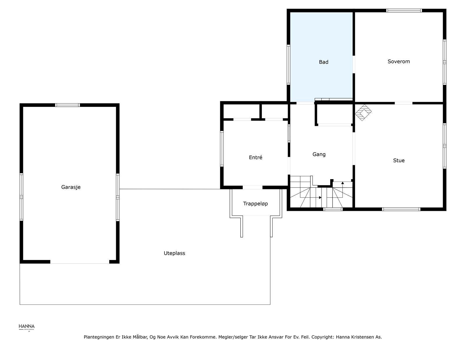 Plantegning 1.etasje og garasje Galleribilde