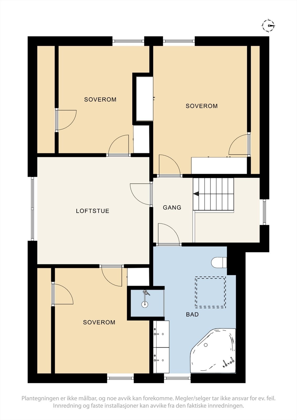 Alternativ plantegning (ikke dagens situasjon, men original planløsning) Galleribilde