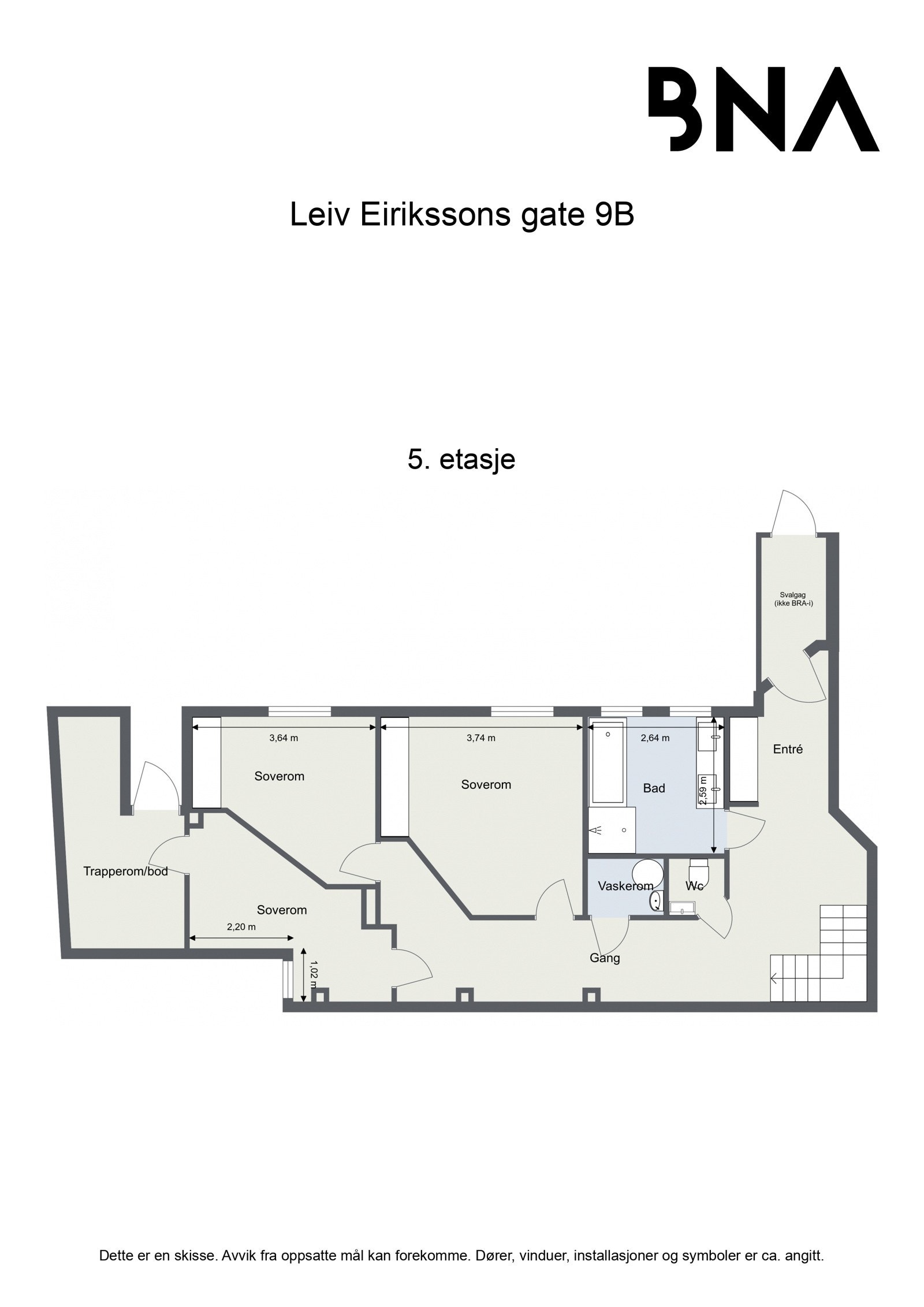 Plantegning: 5. etasje Galleribilde