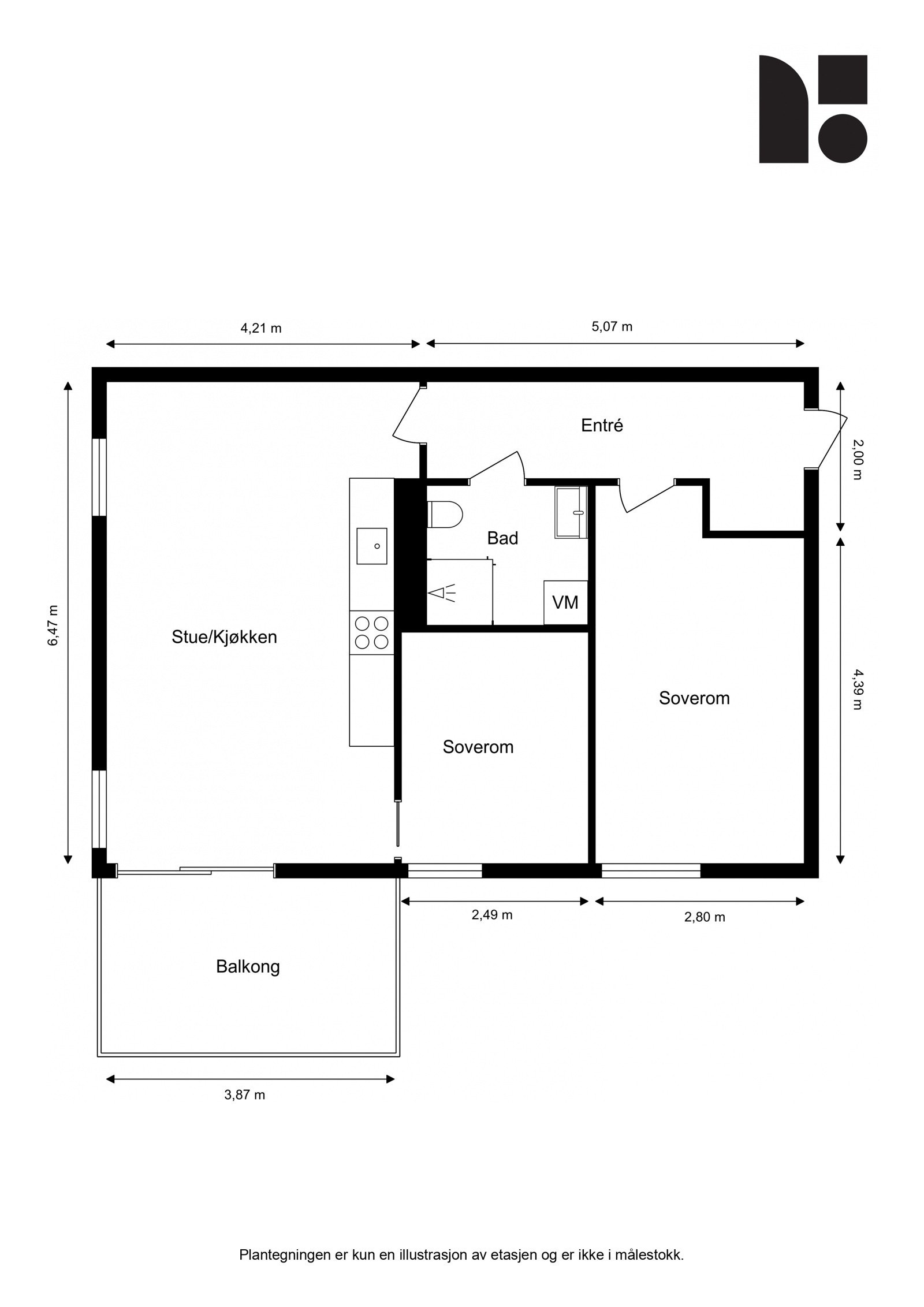 Plantegning 1. etasje Galleribilde