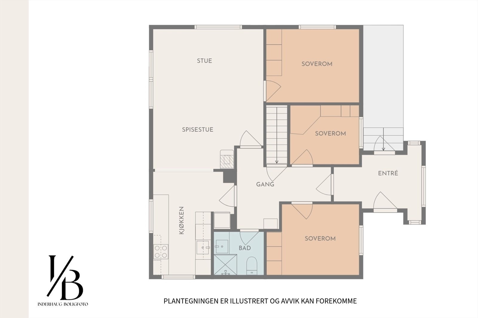 Plantegning hovedetasje. Galleribilde