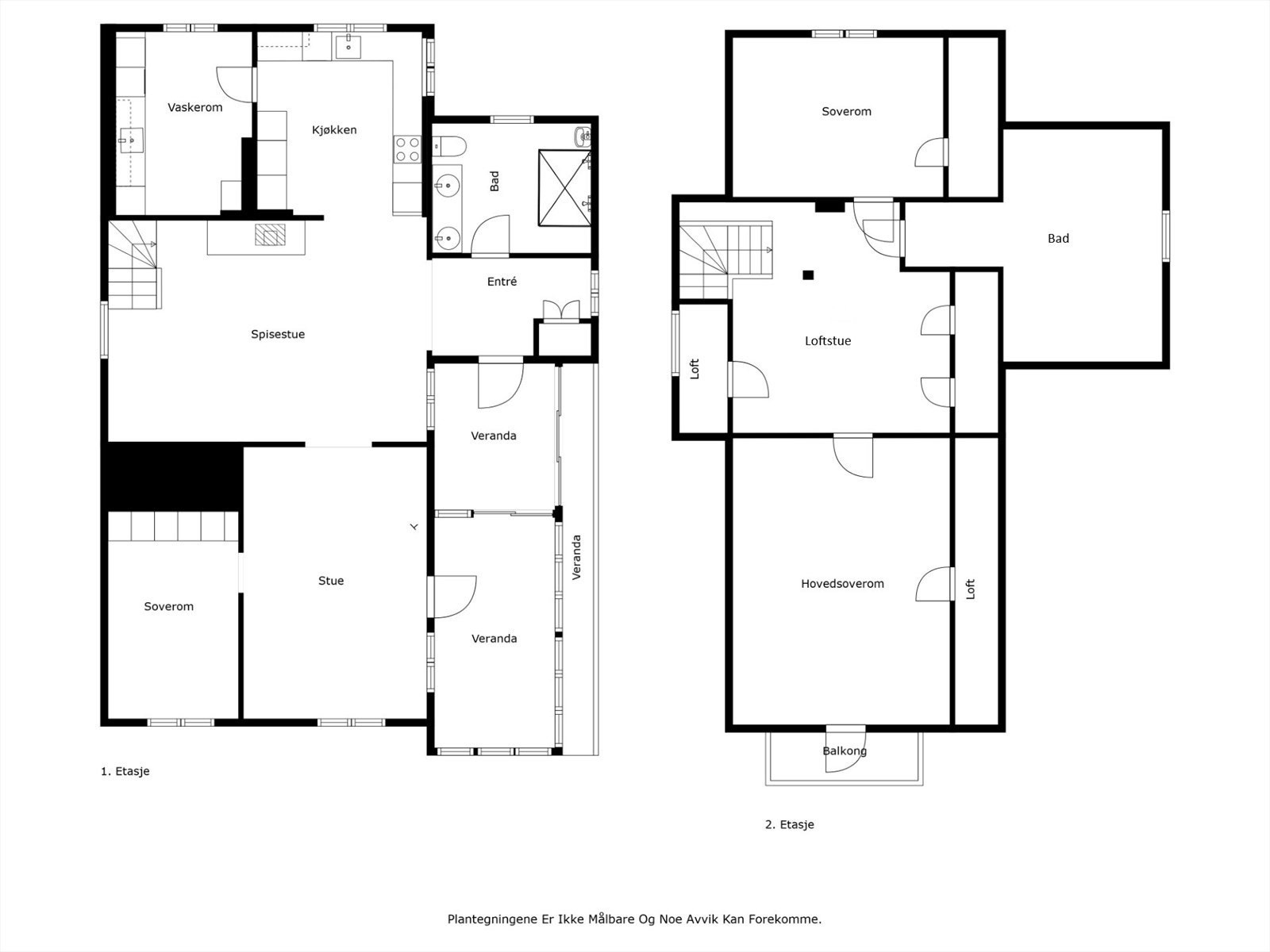 Planskisse begge etasjer. Galleribilde