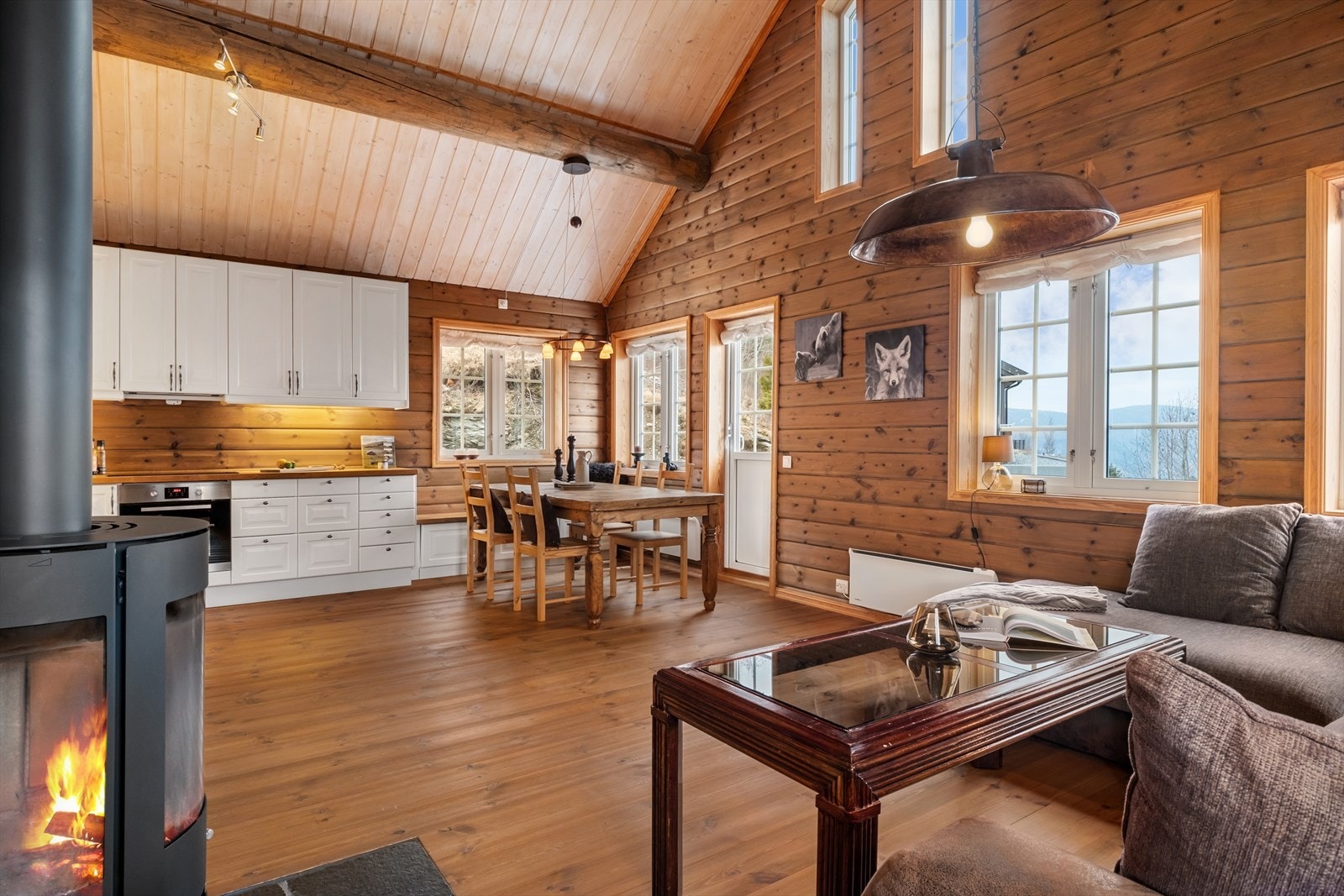 Frå stova er det tilkomst ut til terasse. Galleribilde