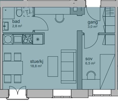 Plantegning med ca mål Galleribilde