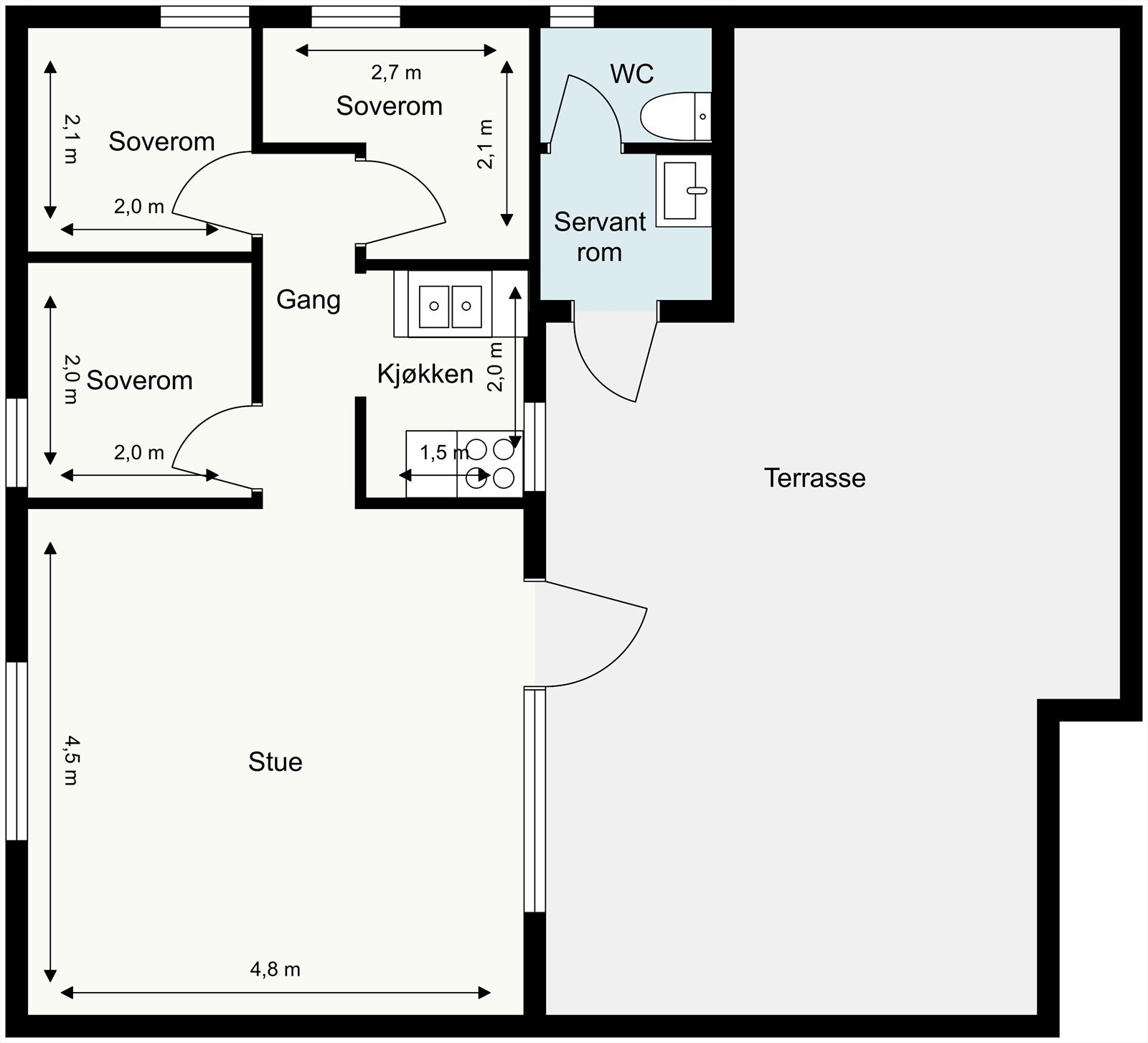 Plantegning 1. etasje. Galleribilde