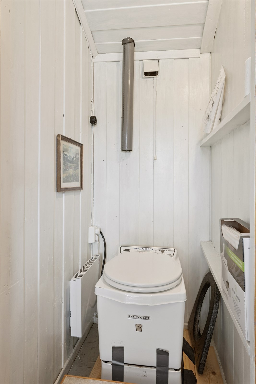 Eget lite rom inn fra entreen, med forbrenningstoalett. Galleribilde