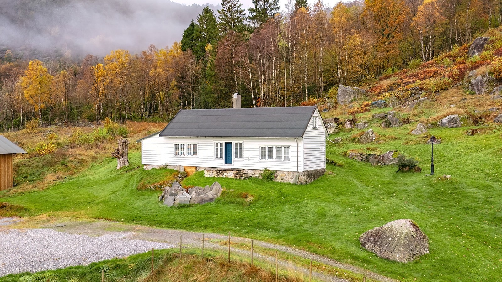 Det sjarmerende våningshuset som nå har blitt omsøkt til anneks i forbindelse med oppføring av ny enebolig. Galleribilde