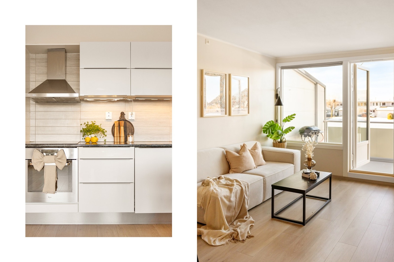 Det er tidsriktig og moderne fargevalg gjennomgående i boligen Galleribilde