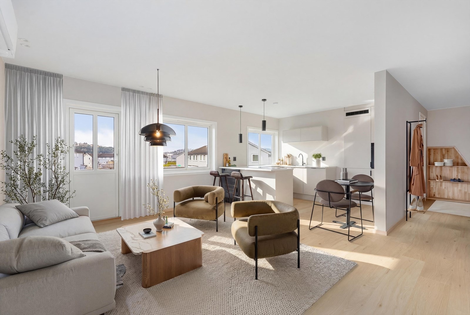 EiendomsMegler1 ved Mona Harstad presenterer Åsas gate 5! Foto: Inbovi. Bildet er digitalt møblert. Galleribilde