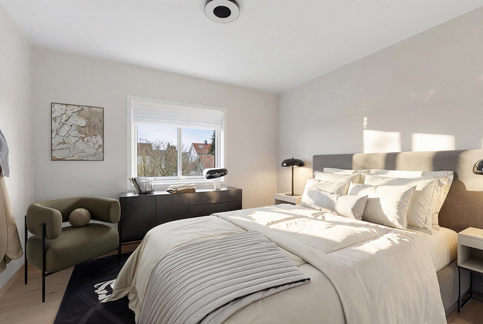 Soverom nr 1. Bildet er digitalt møblert. Galleribilde