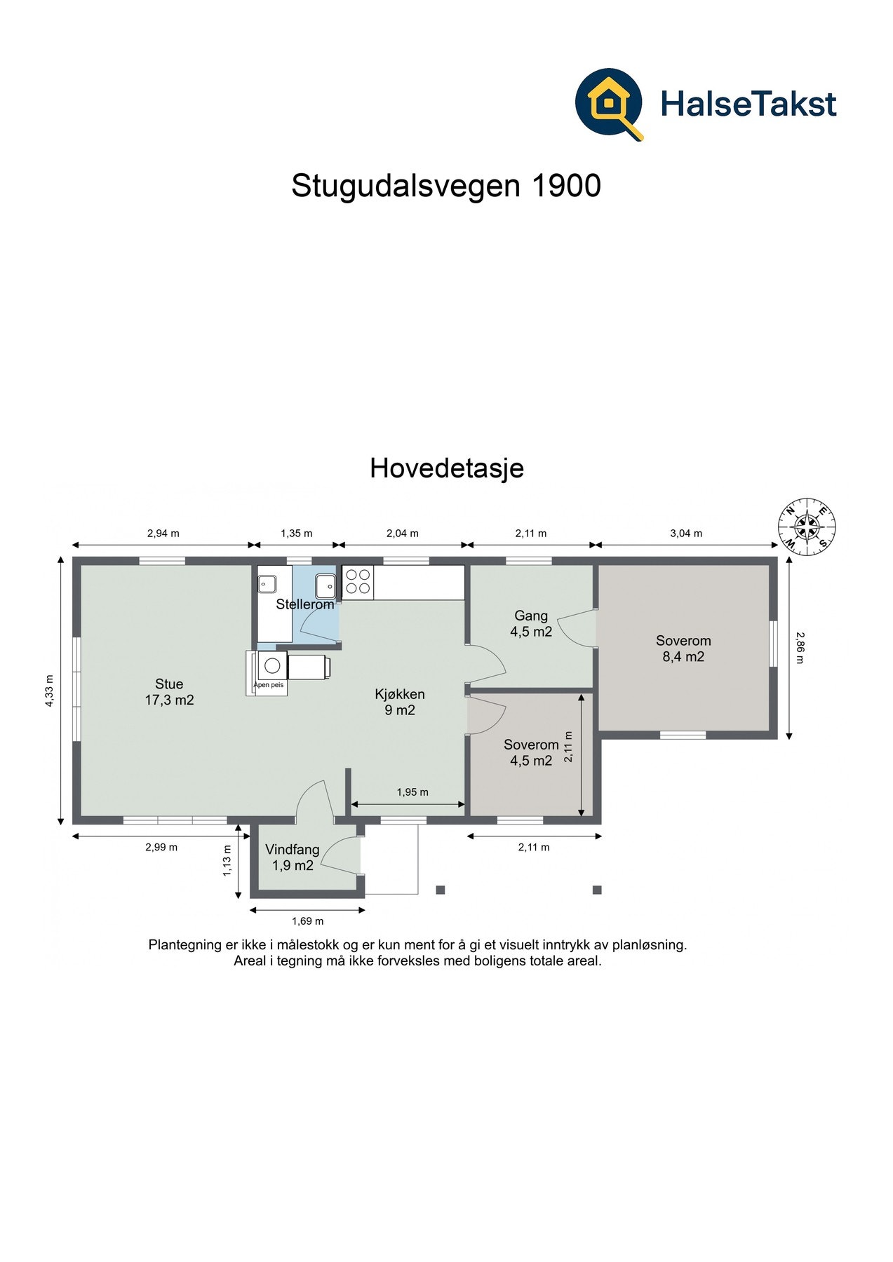 Plantegning hytte. Galleribilde
