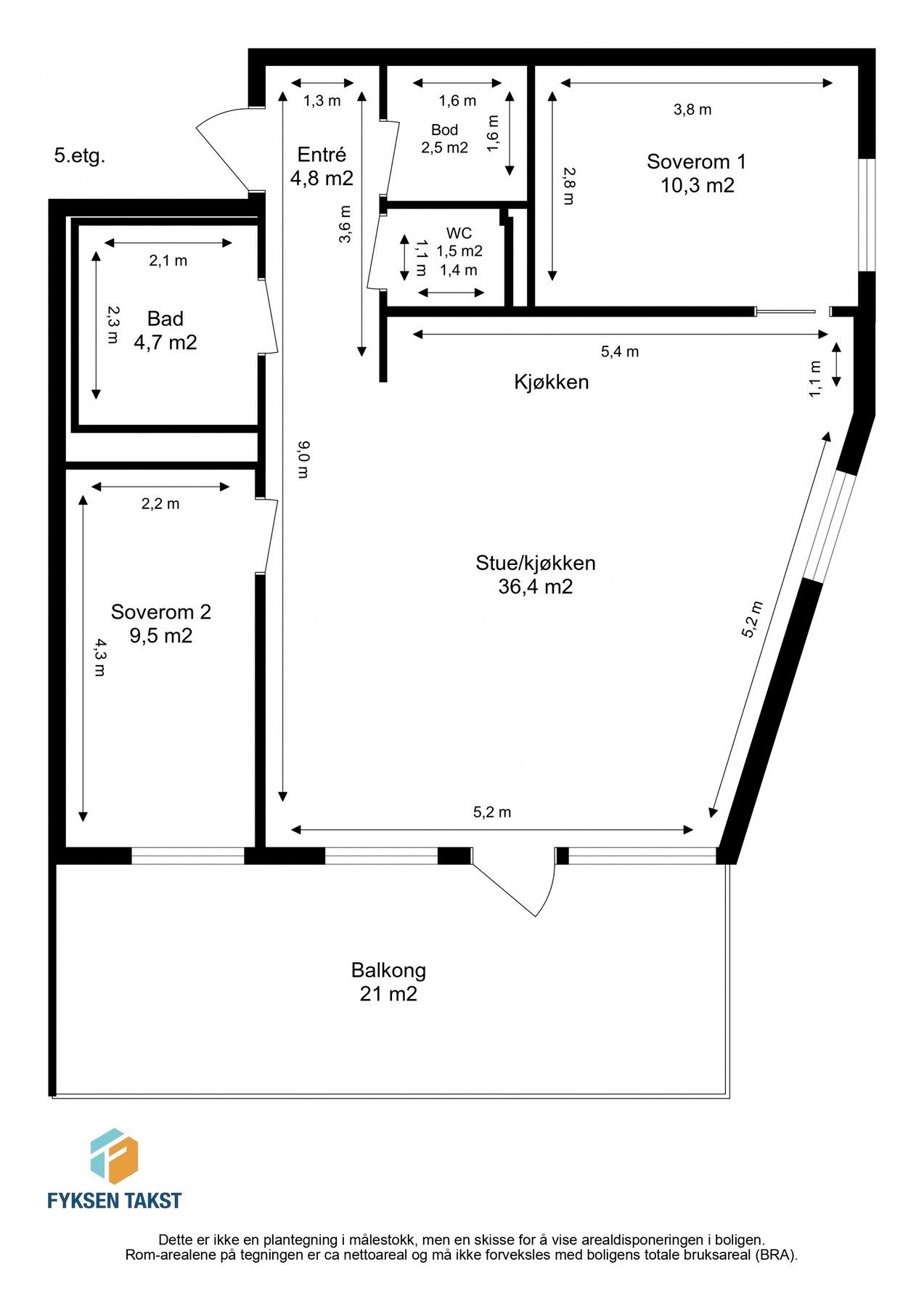Målsatt planskisse. Galleribilde