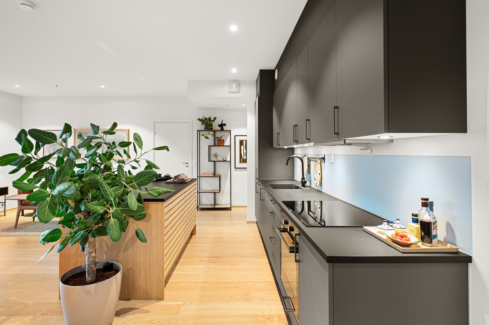 Kjøkkenet har integrerte hvitevarer og har blitt vurdert til TG0 av takstmann Galleribilde