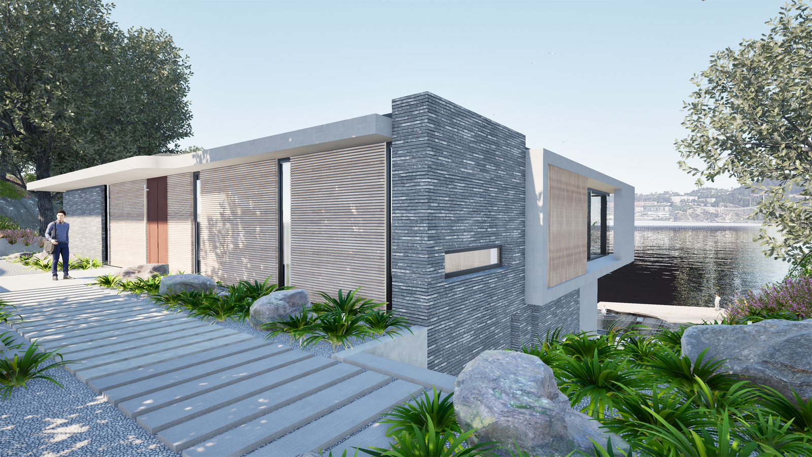 Inngangspartiet nedenfor garasjen. Galleribilde