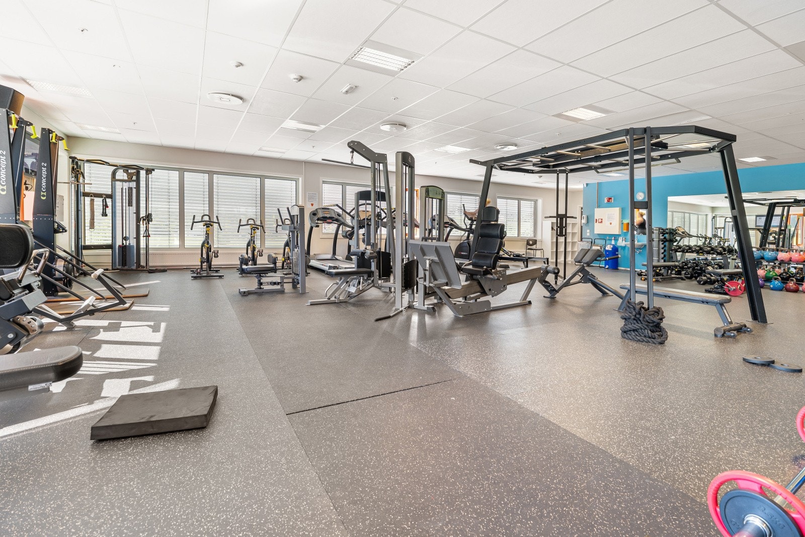 Godt utstyrt treningsrom i Utleirahallen med rimelig treningsavgift for medlemmer. Galleribilde