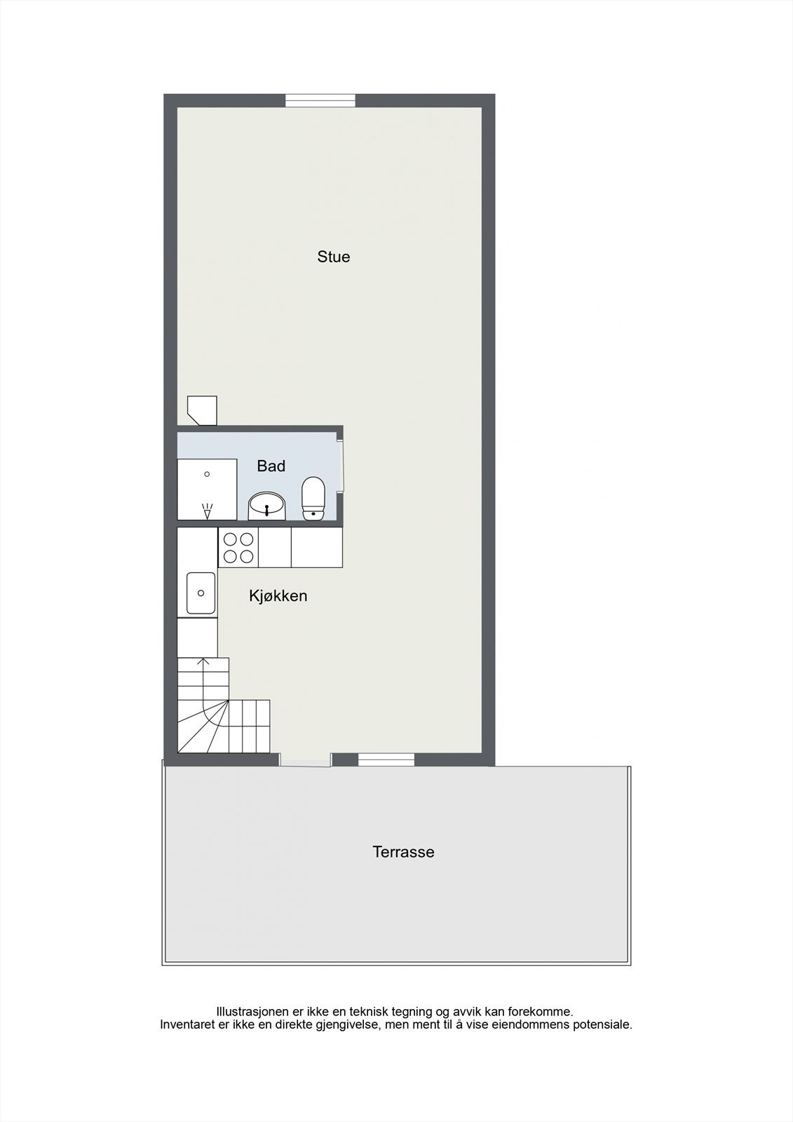 Planskisse hovedetasje. Galleribilde