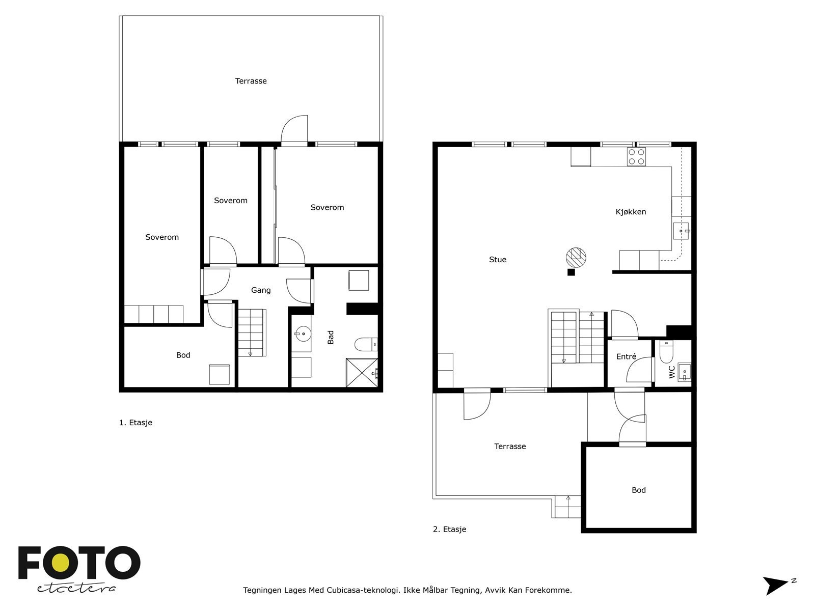 Samlet planløsning for begge etasjer Galleribilde