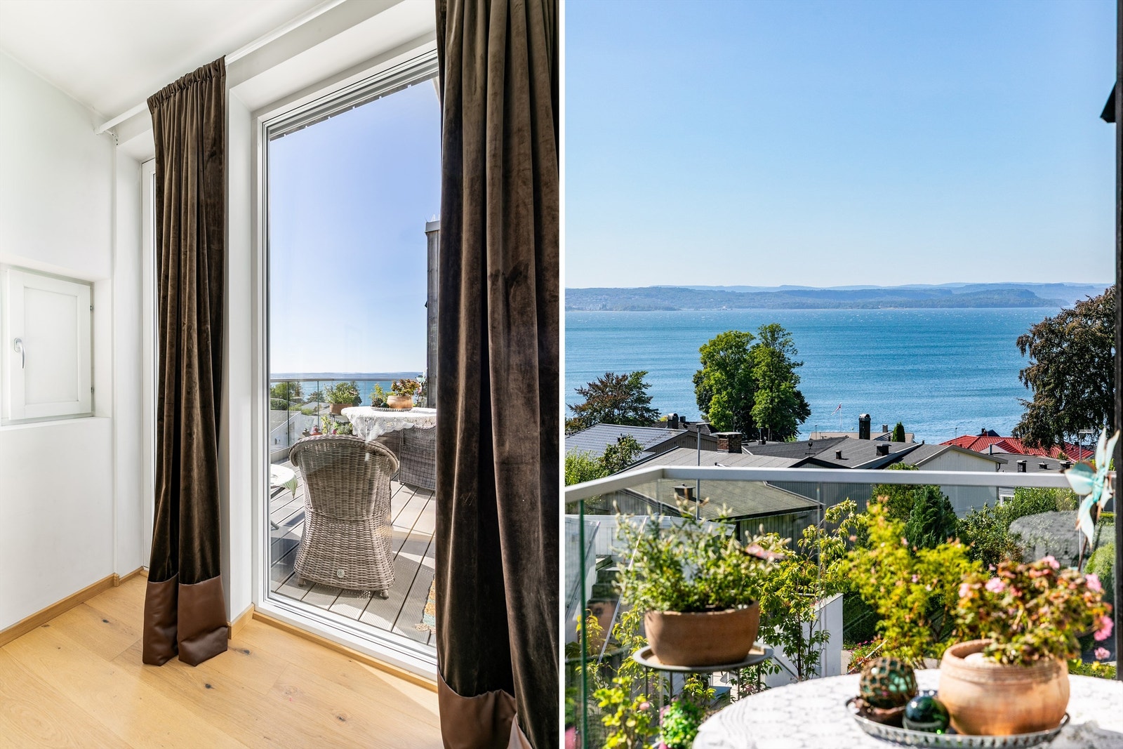 I hovedsoverommet gis du muligheten til både sovne og våkne til nydelig fjordutsikt. Galleribilde