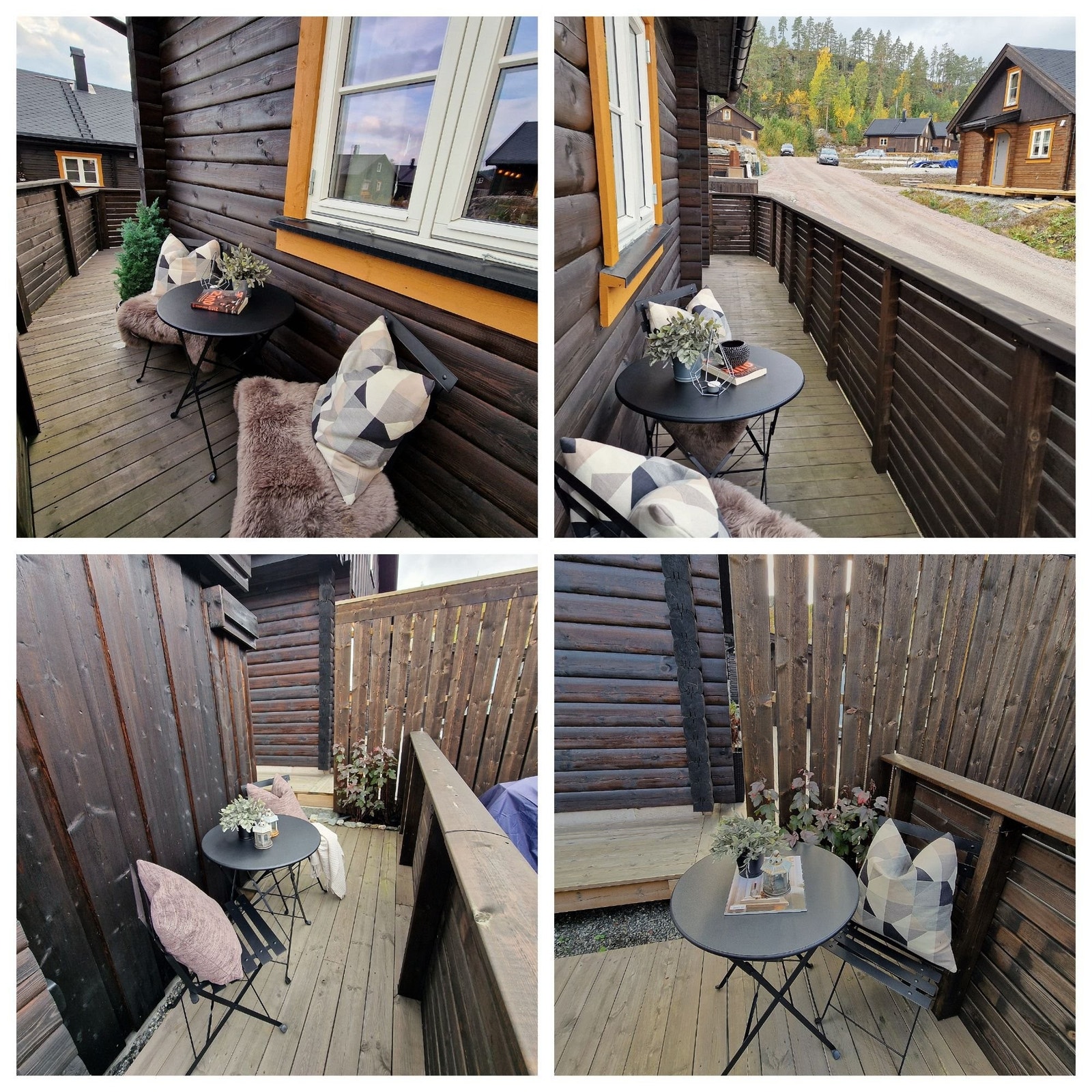 Det er etablert terrasse rundt hele hytta. Galleribilde