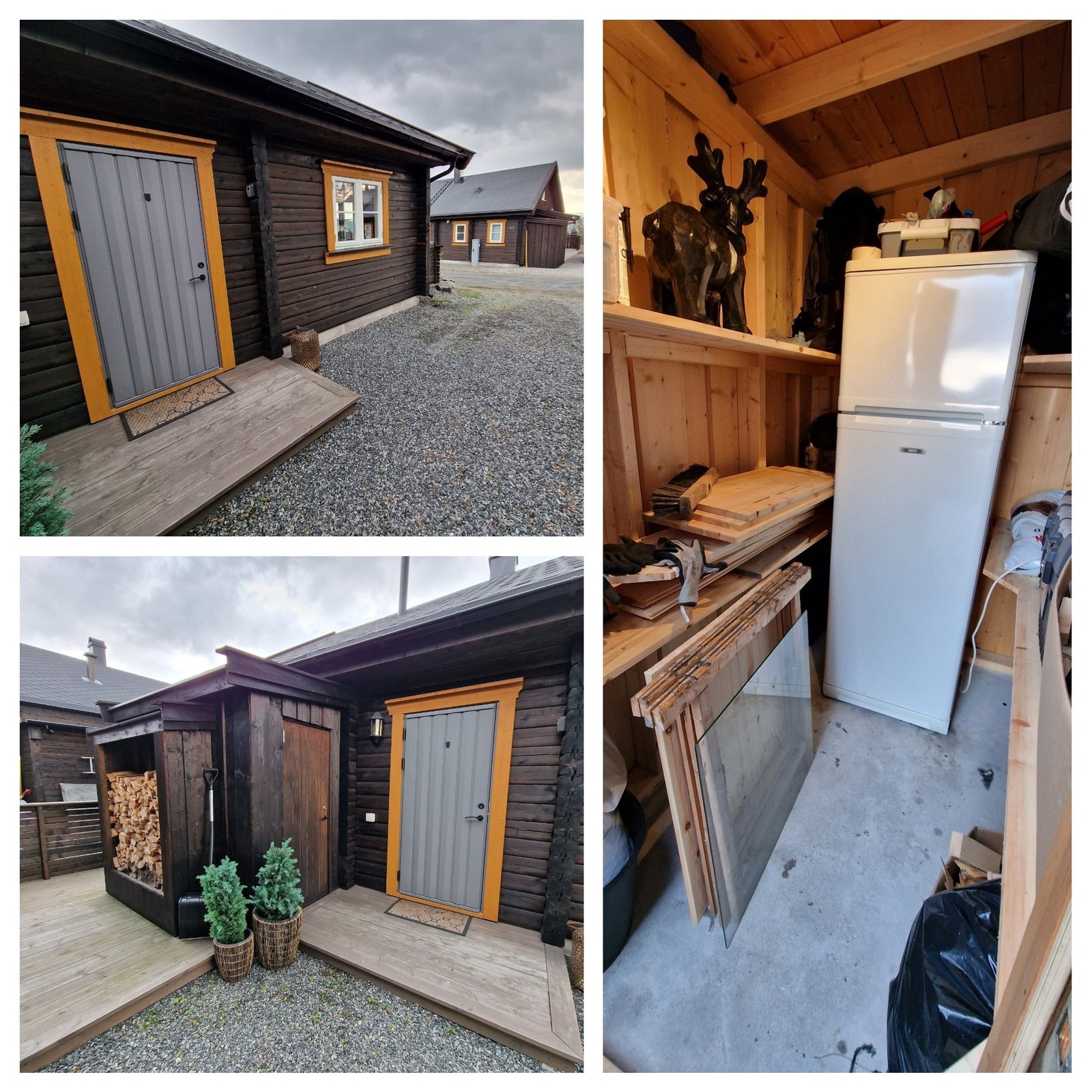 Fra gårdsplassen er det adkomst til en utvendig bod samt et praktisk vedskjul. Galleribilde