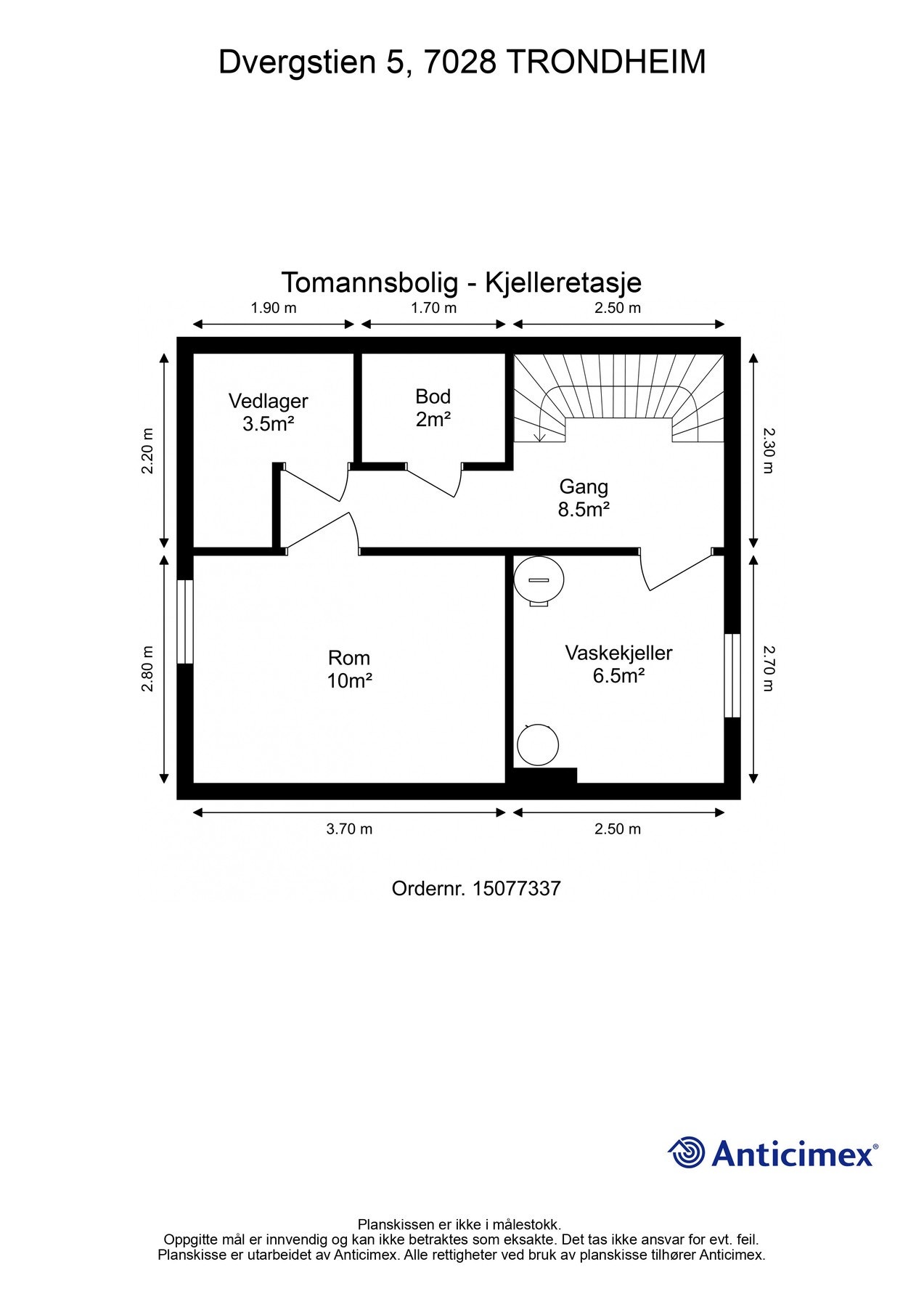 Planløsning kjeller. Galleribilde