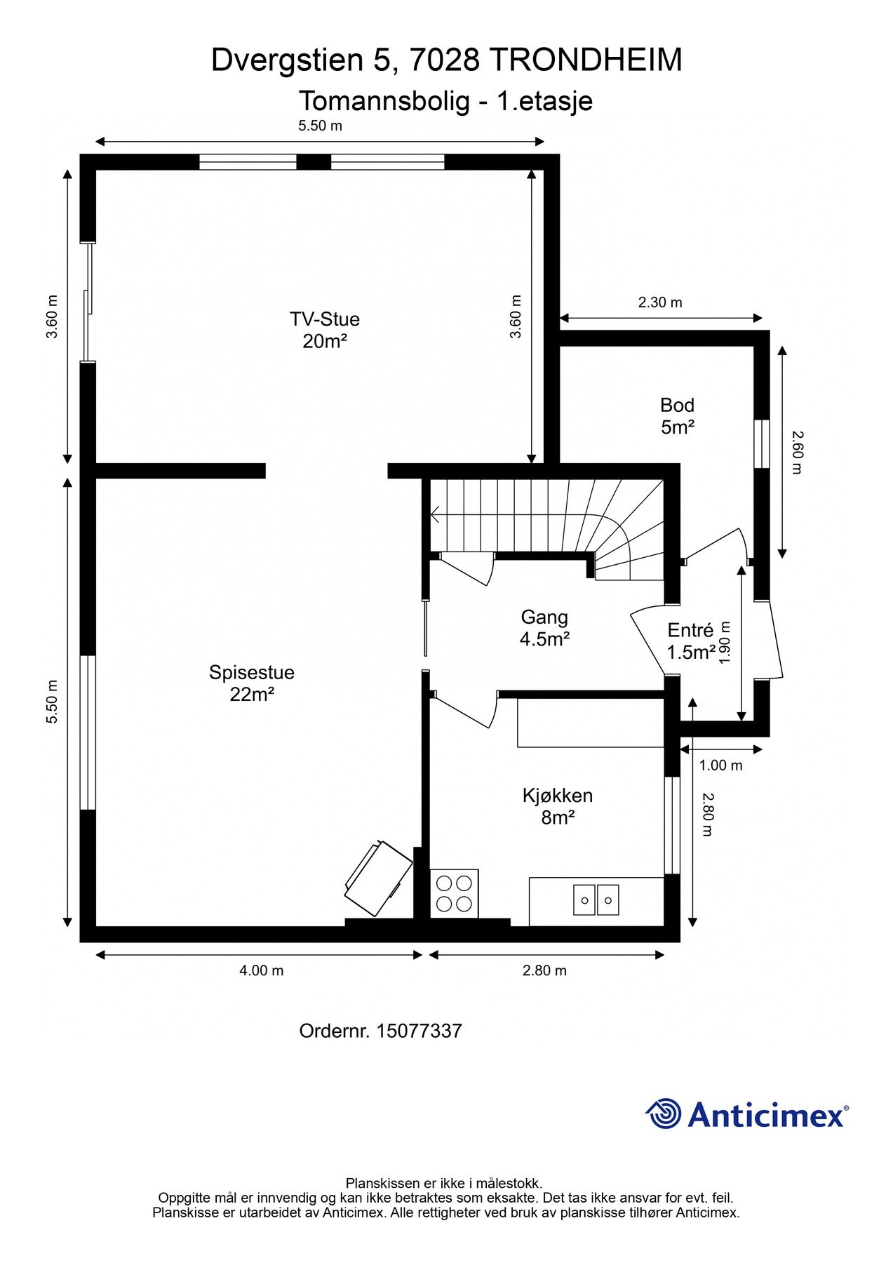 Planløsning 1. etg. Galleribilde