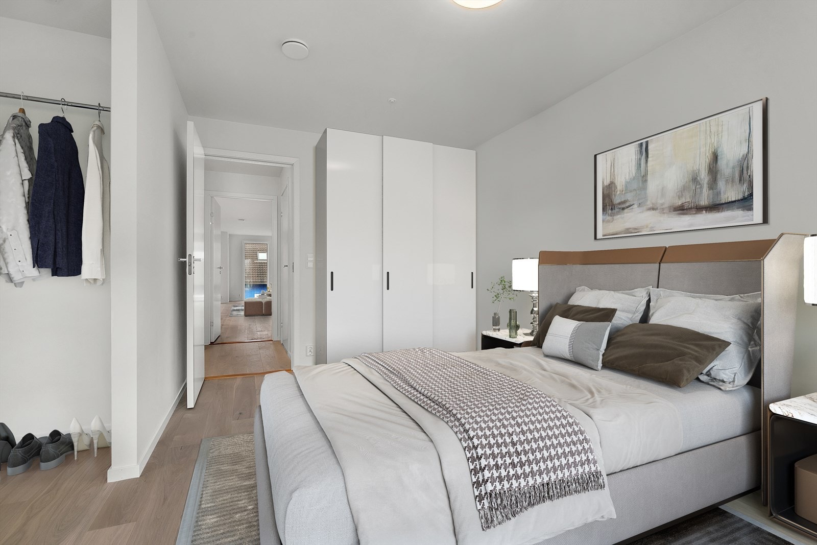 Hovedsoverom (Digitalt møblert) Galleribilde