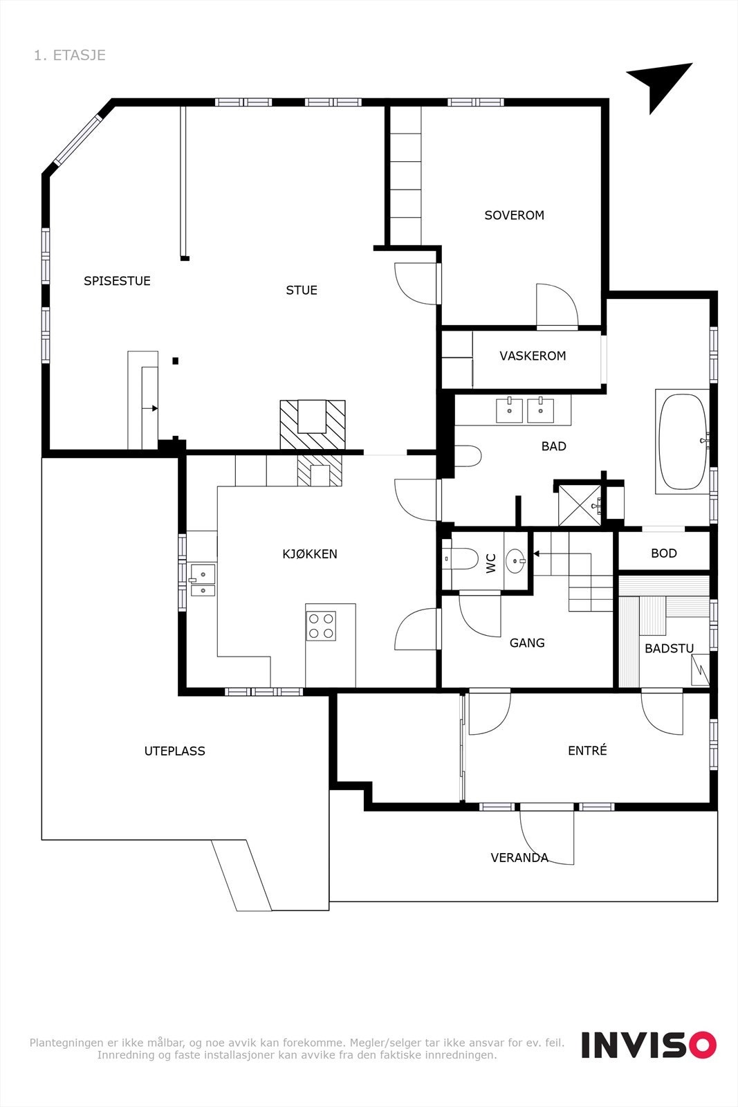 Plantegning 1. etasje Galleribilde