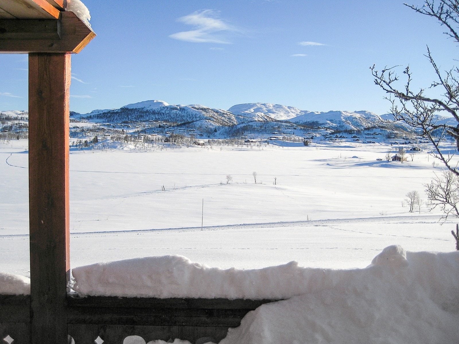 Utsikten fra terrassen vinterstid Galleribilde