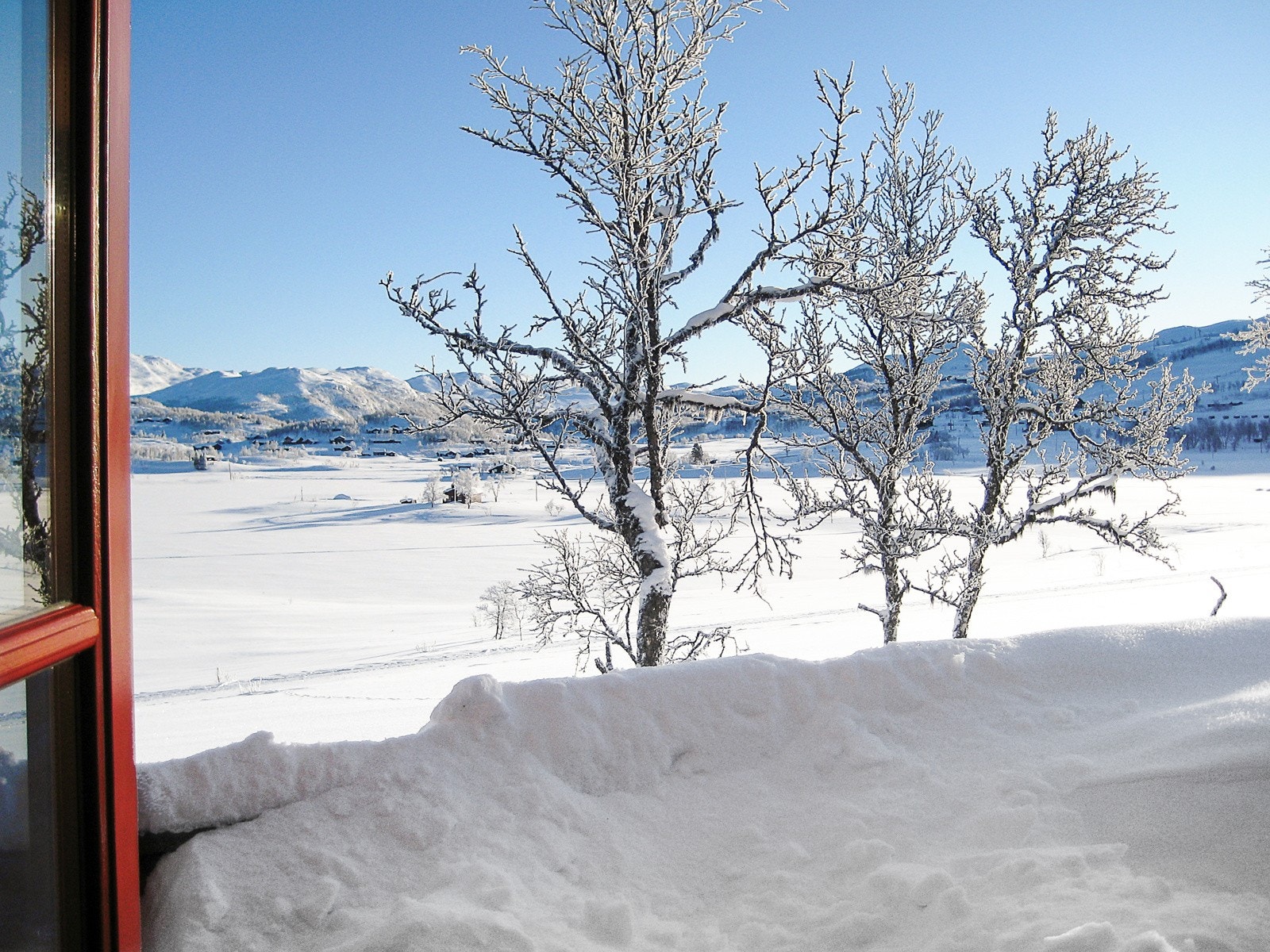 Utsikten fra terrassen vinterstid Galleribilde