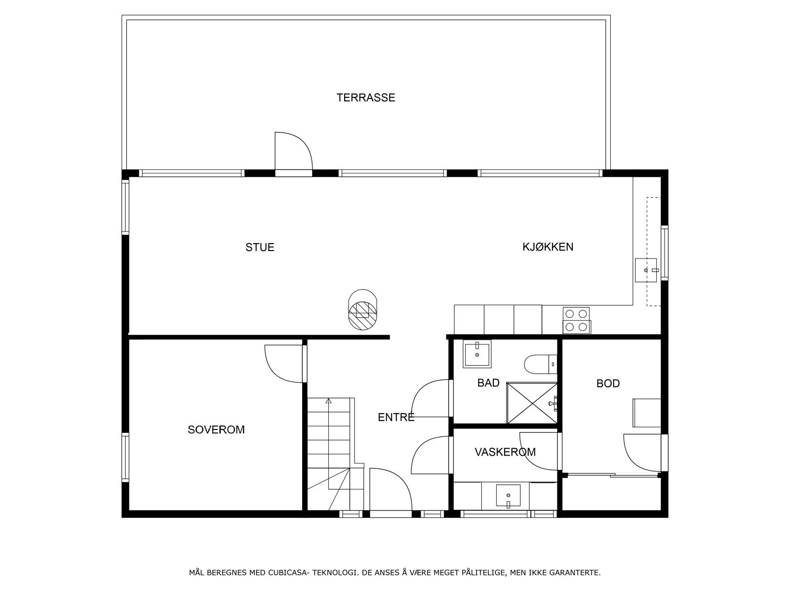 Alternativ planløsning 1.etg Galleribilde