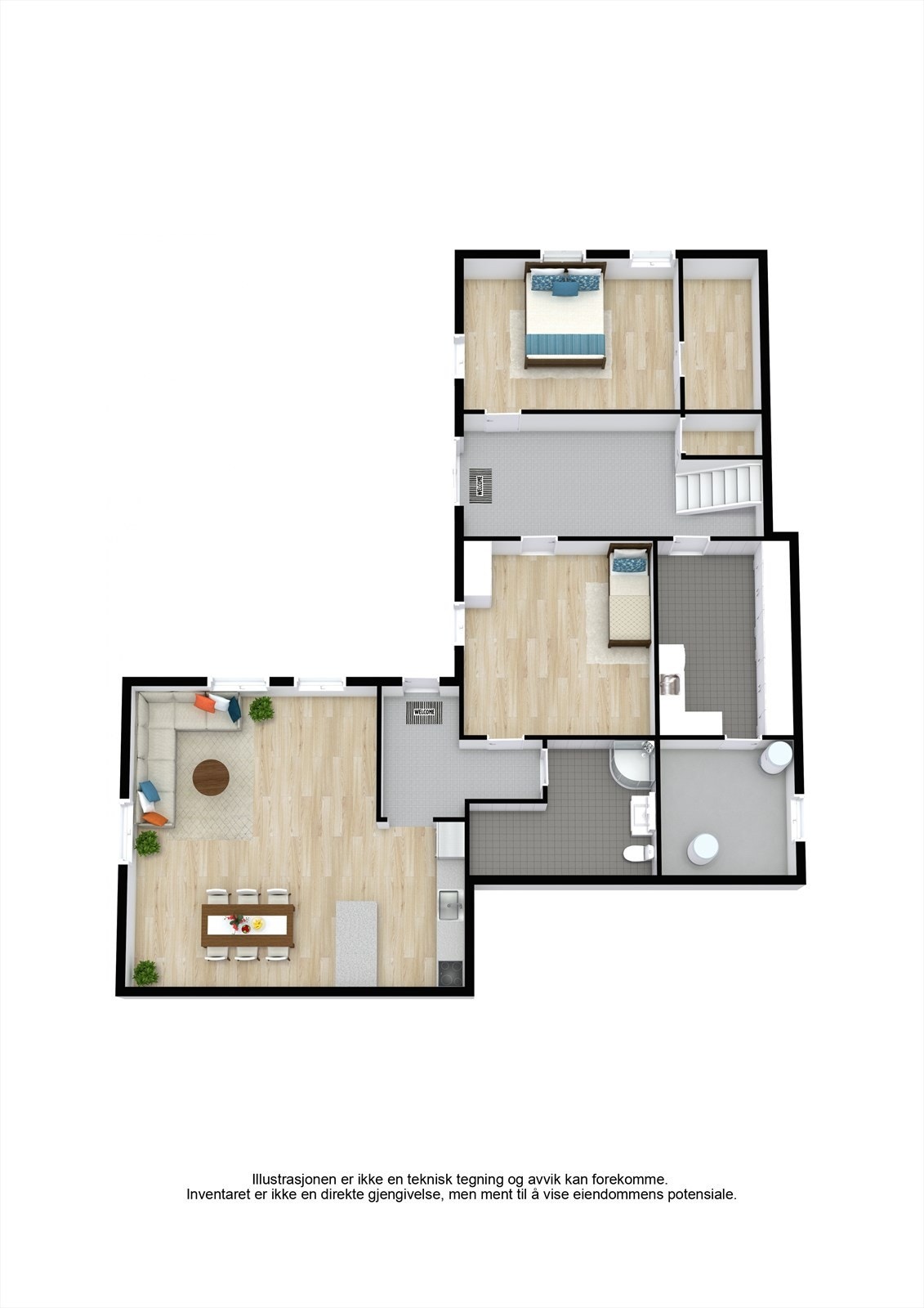 Plantegning Underetasje
3D. Galleribilde