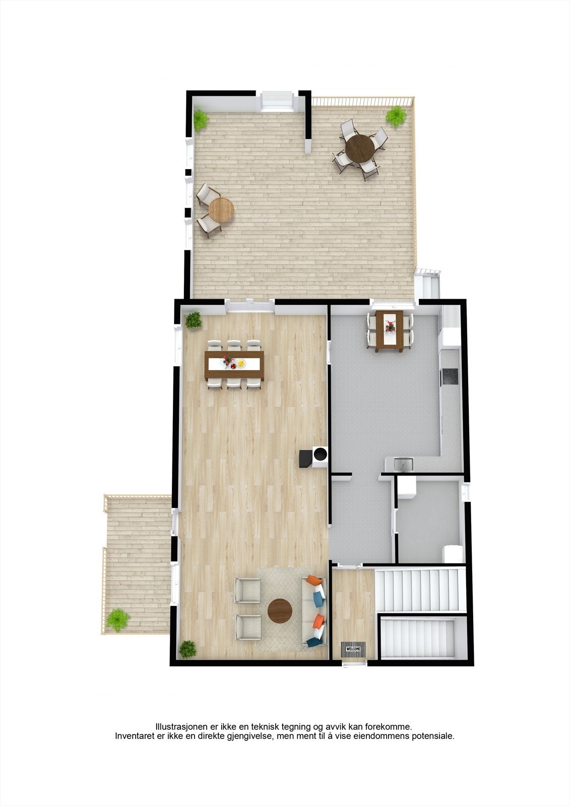 Plantegning 1.Etasje 3D. Galleribilde