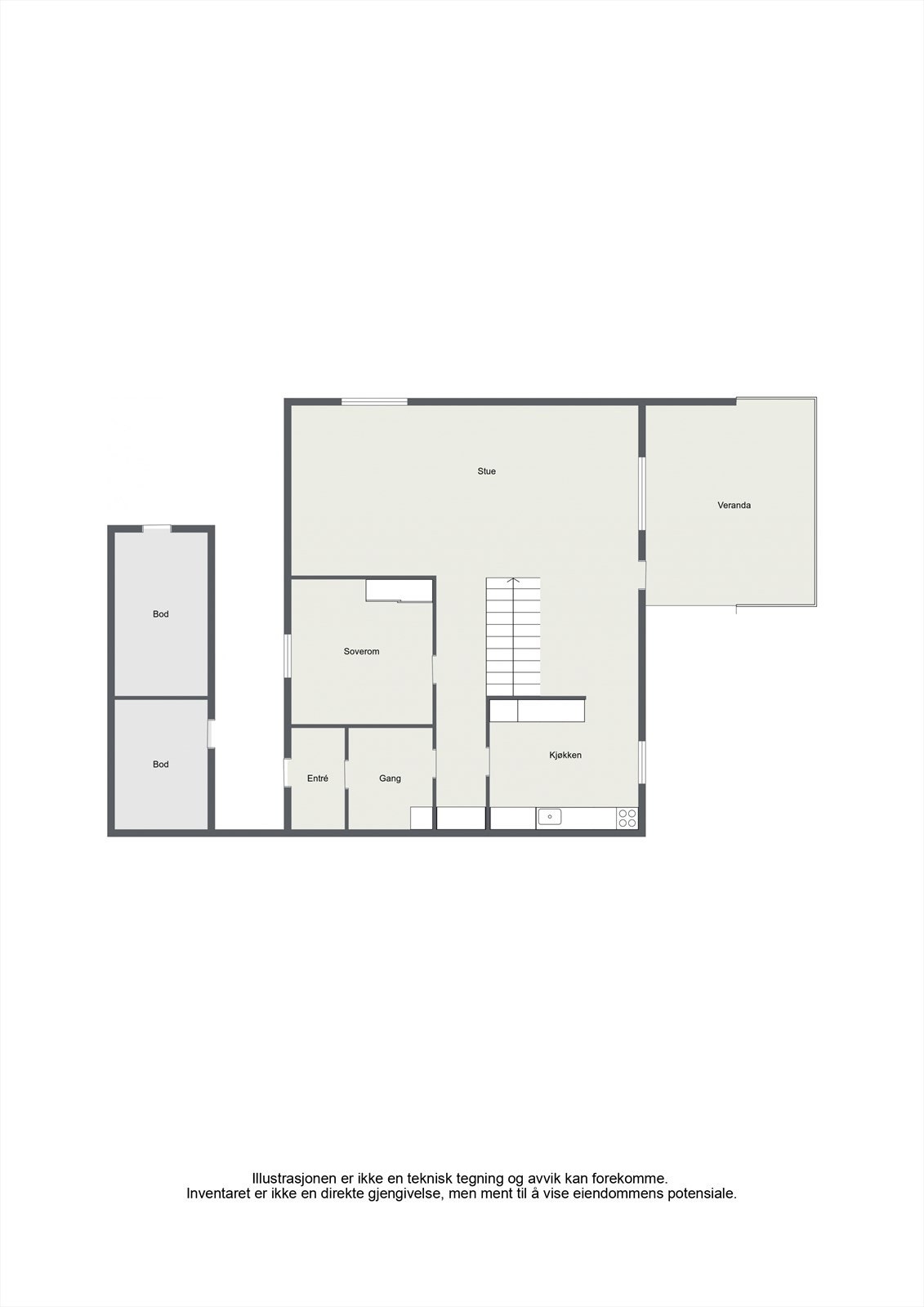 Plantegning 1. etg Galleribilde